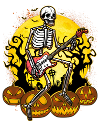 Funny Halloween Rocker Skeleton Rock With Electric Guitar Women's Momentum V-Neck T-Shirt