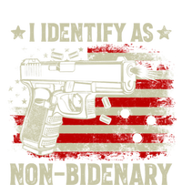 I Identify As Non Bidenary Anti Biden American Flag T-Shirt