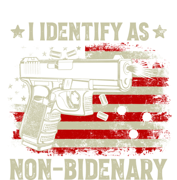 I Identify As Non Bidenary Anti Biden American Flag T-Shirt