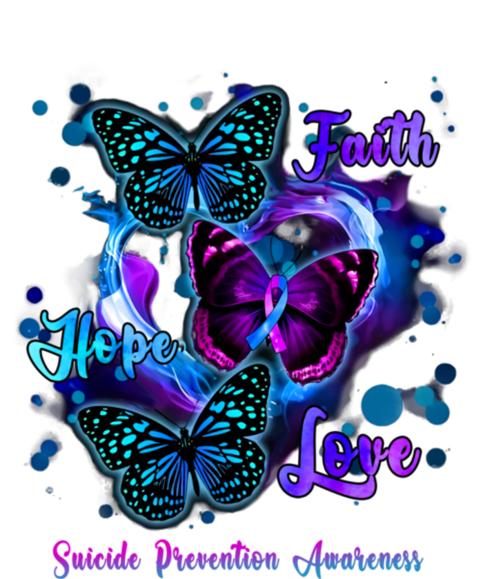 Faith Hope Love Butterfly Suicide Prevention Awareness T-Shirt