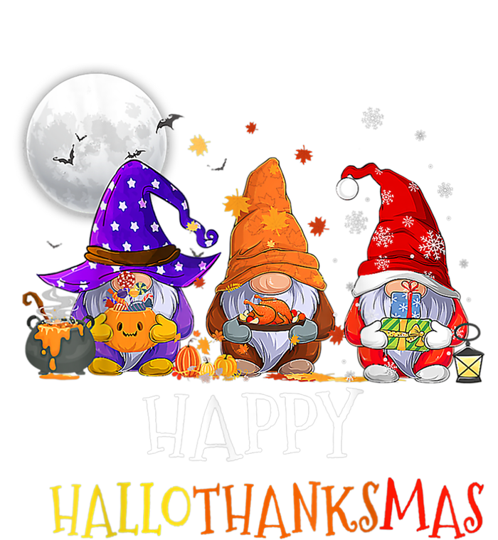 Happy Hallothanksmas Gnomes Halloween Christmas Thanksgiving Tie-Dye Long Sleeve Shirt