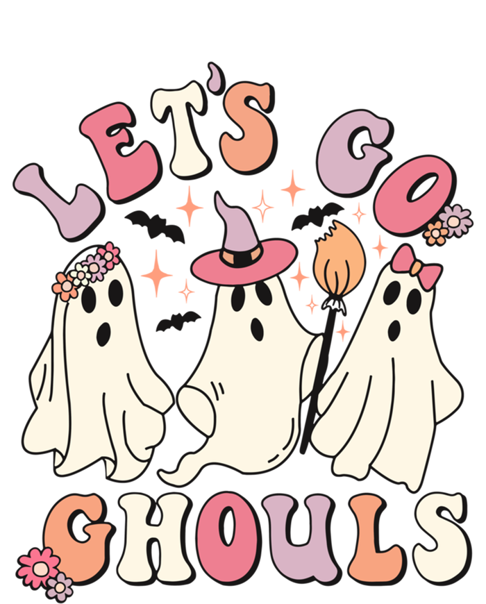 Let's Go Ghouls Funny Halloween Cute Groovy Ghost Retro Gift Button