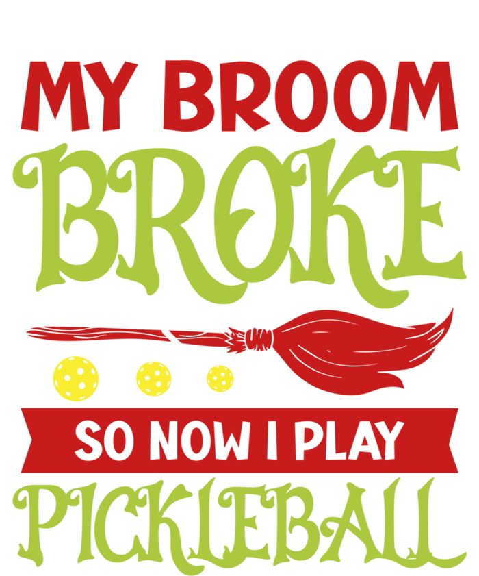 Halloween Pickleball Tee My Broom Broke So I Play Pickleball Gift Kids T-Shirt