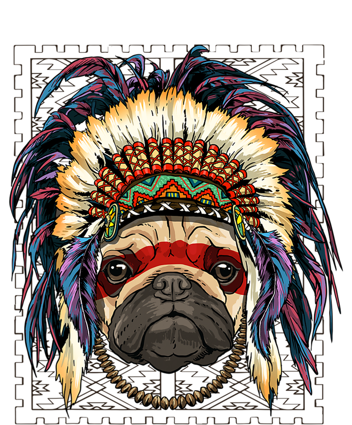 Native Indian Pug Native American Indian Dog Lovers Women's Crop Top Tee