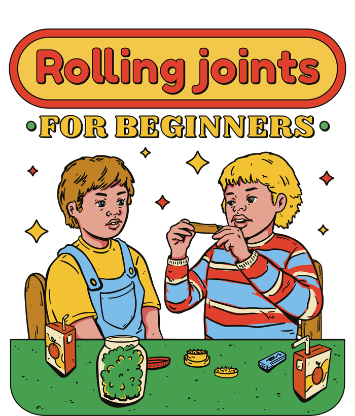 Rolling Joints For Beginners Funny Retro Cropped Pullover Crew