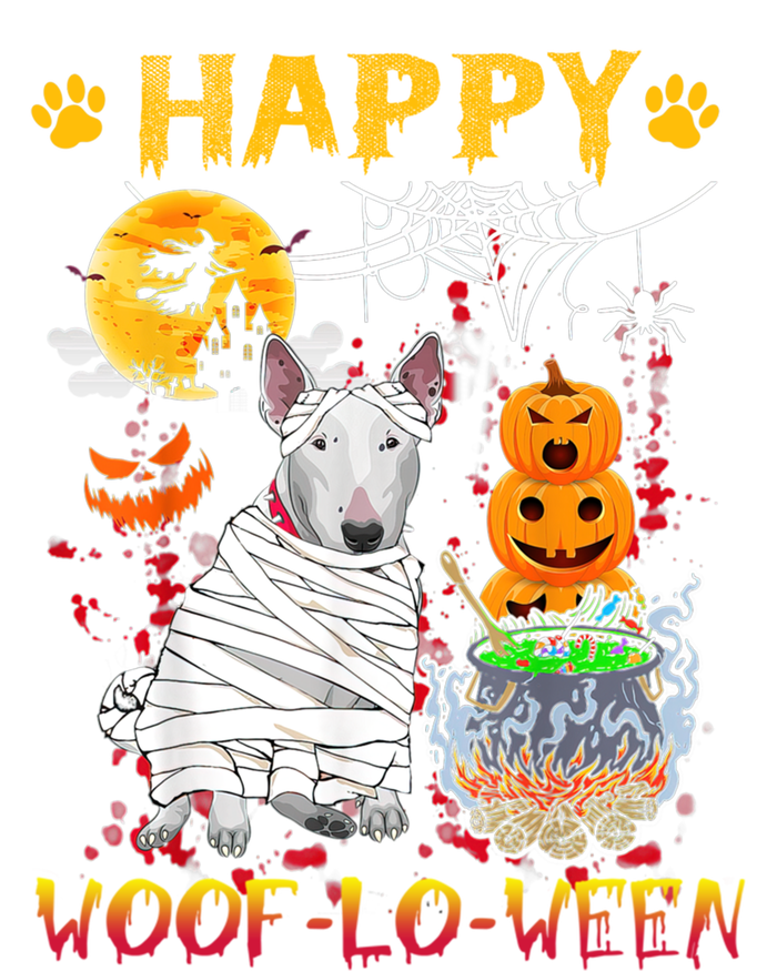 Bull Terrier Mummy Happy Woofgreat Giftlogreat Giftween Halloween Pumpkin Gift Stripe Pom Pom Beanie