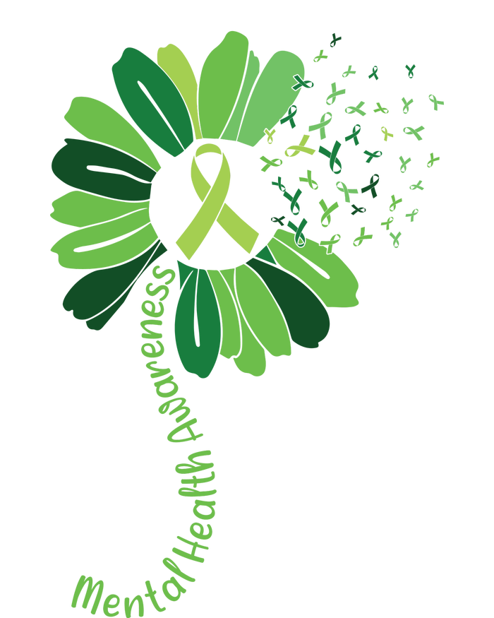 Green Flower Mental Health Awareness Kids T-Shirt