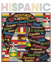 Vintage Hispanic Heritage Month Latina Woman Country Flags T-Shirt