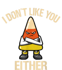 I Don't Like You Either Funny Halloween Candy Corn Dry Zone Grid Polo