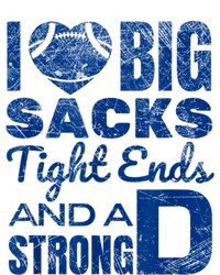 I Love Big Sacks Tight Ends And Strong D Funny Football Women's Tri-Blend 3/4-Sleeve Raglan Shirt