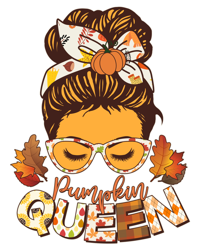 Cute Autumn Fall Pumpkin Queen V-Neck T-Shirt