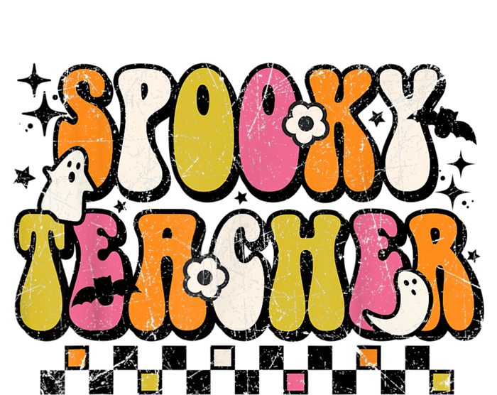 Funny Spooky Season Retro Spooky Teacher Halloween Costume Kids Colorblock Raglan Jersey