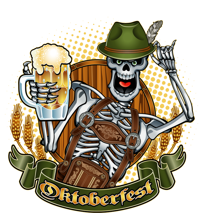 Funny Oktoberfest Halloween Skeleton Coaster