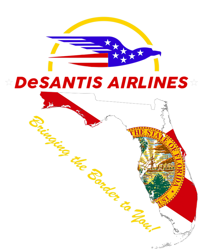 DeSantis Airlines Funny Political Meme Bringing The Border To You Women's Racerback Tank