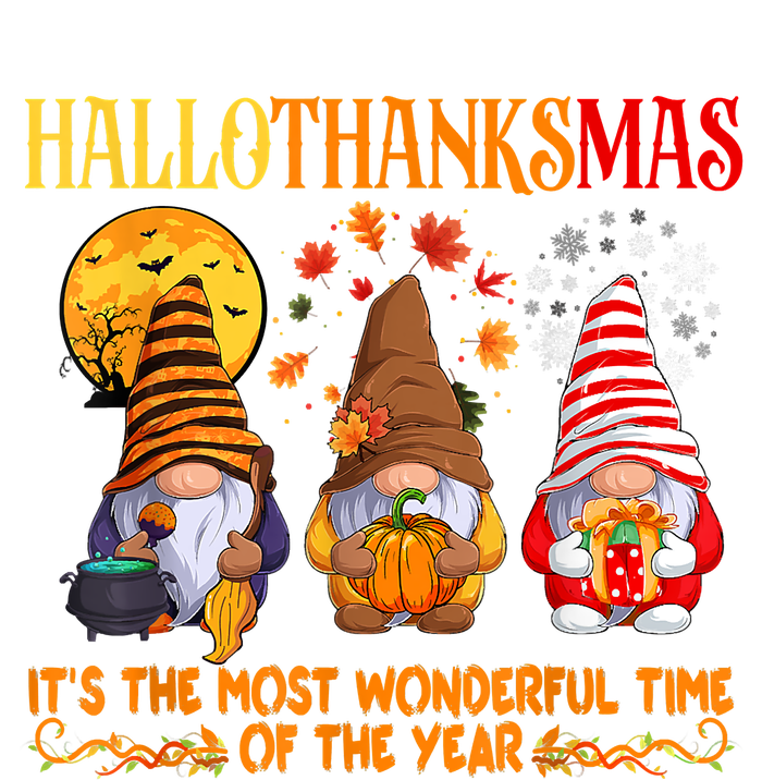 Happy Hallothanksmas Cute Gnomes Fall Halloween Women's Tri-Blend 3/4-Sleeve Raglan Shirt