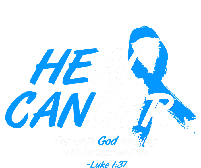 He Can Heal Cancer Colon Cancer Awareness Blue Ribbon Kids T-Shirt