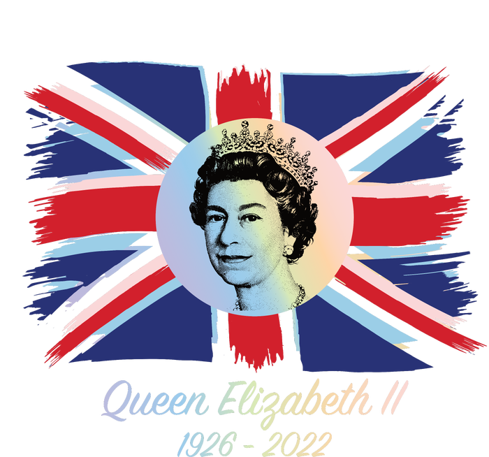 RIP Queen Elizabeth II Tribute UK Flag Colorful T-Shirt