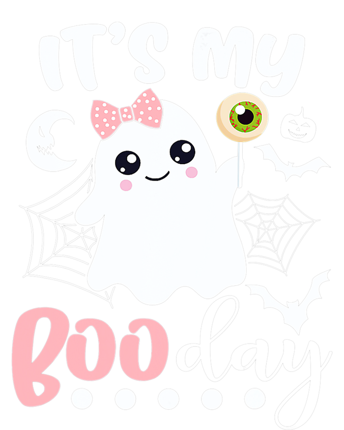 Funny Its My Boo Day Cute Halloween Birthday Ghost Pink Bow Sustainable Bucket Hat