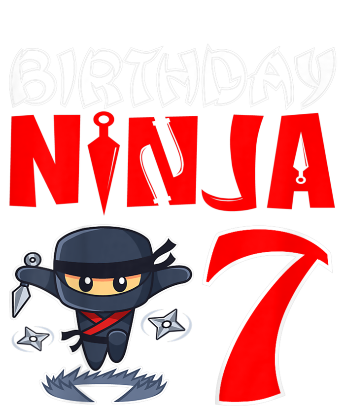 Cute Funny Birthday Ninja For 7 Year Old Little Ninja 7th Birthday T-Shirt