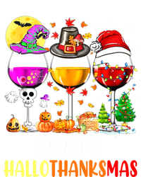 Happy Hallothanksmas Wine Glasses Wine Lover T-Shirt