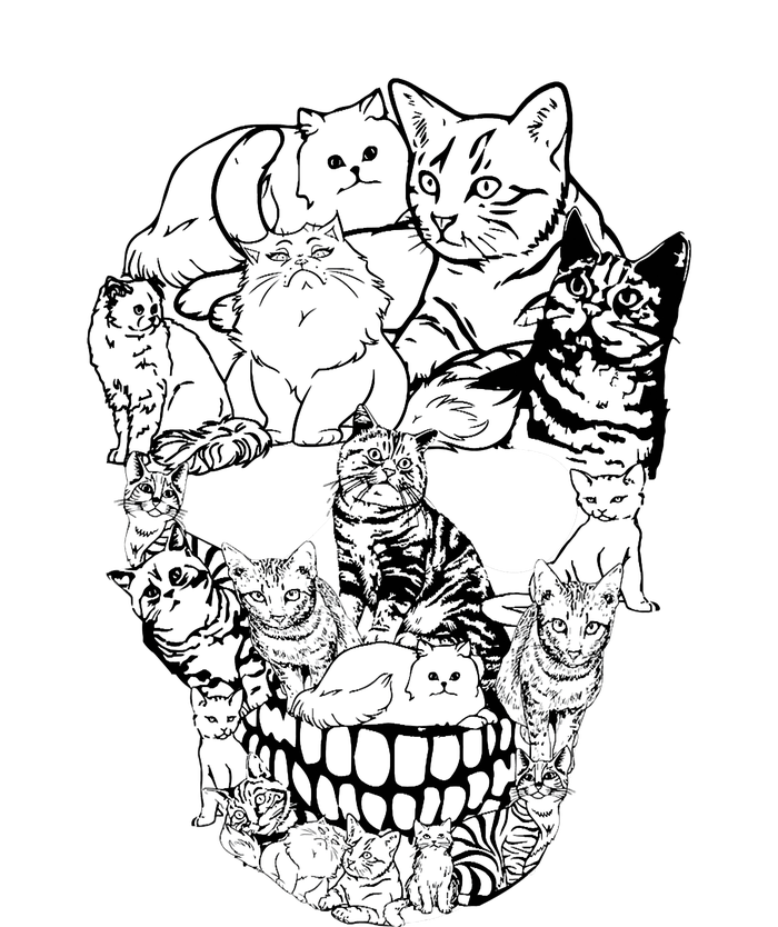 Halloween Cat Skull Kitty Skeleton Costume Skull Cat Premium T-Shirt