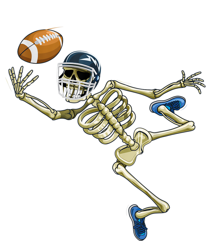 American Football Skeleton Halloween Boys Football Fan Women's V-Neck T-Shirt