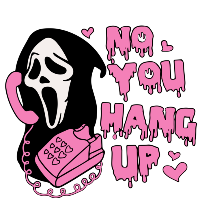 No You Hang Up Funny Ghostface Valentine Halloween Dry Zone Grid Polo