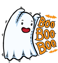 Boo Ghost Halloween Cute Striped Beanie with Solid Band