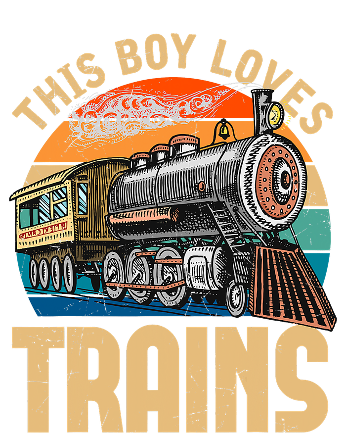 Vintage This Boy Loves Trains Train Railroad Lover Women's Perfect Tri Tunic Long Sleeve Shirt