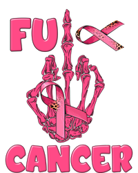 Breast Cancer Awareness Fu Cancer Skeleton Middle Finger Pink Ribbon Women's Racerback Cropped Tank