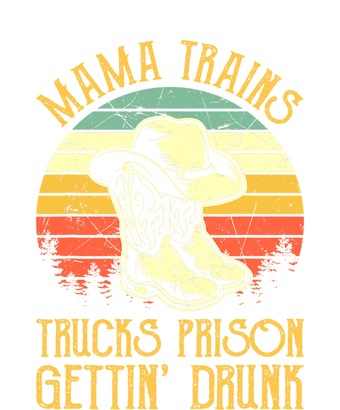 Country Music Mama Trains Trucks Prison Getting Drunk V-Neck T-Shirt