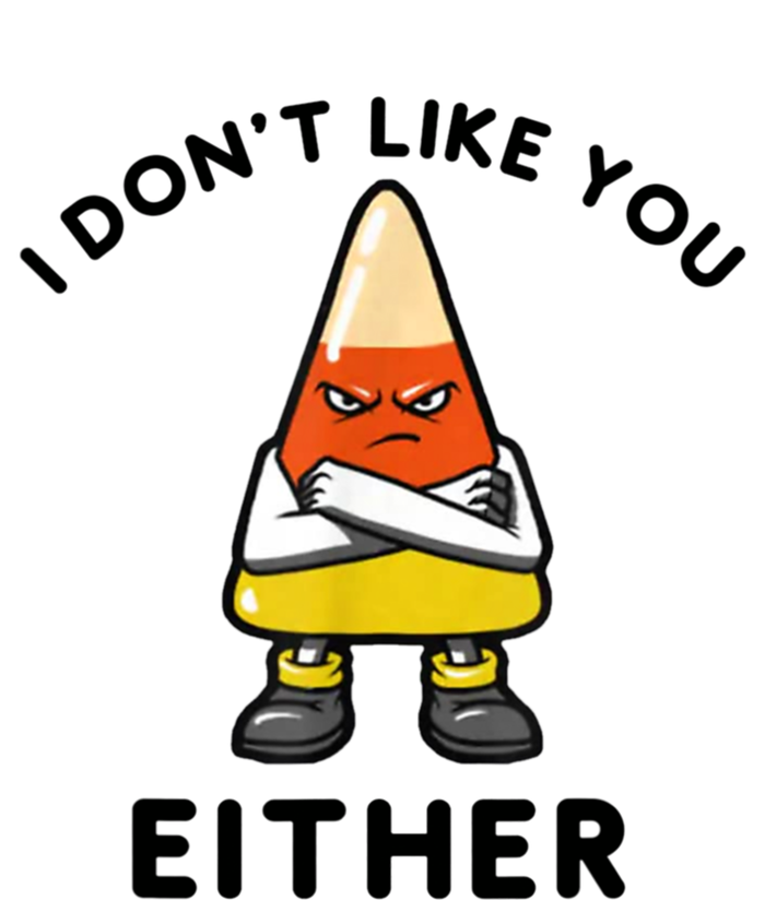 I Don't Like You Either Funny Halloween Candy Corn Dry Zone Grid Polo