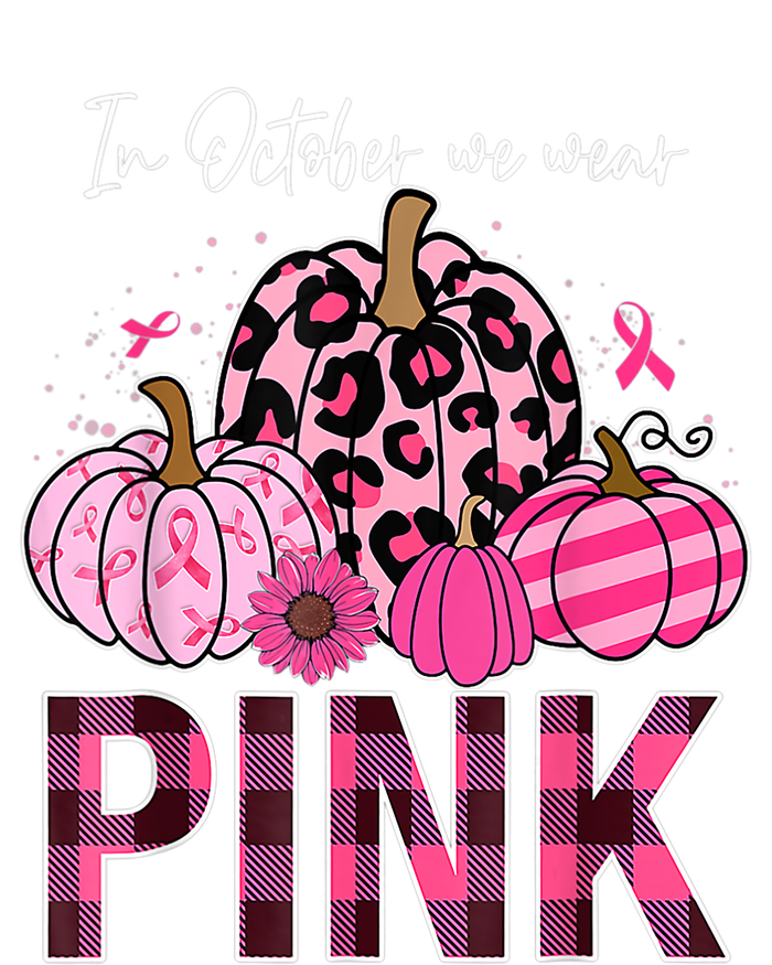 In October We Wear Pink Ribbon Leopard Pumpkin Breast Cancer PosiCharge Competitor Tank