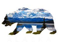 Alaskan Bear With Lake And Mountain Souvenir Gift T-Shirt