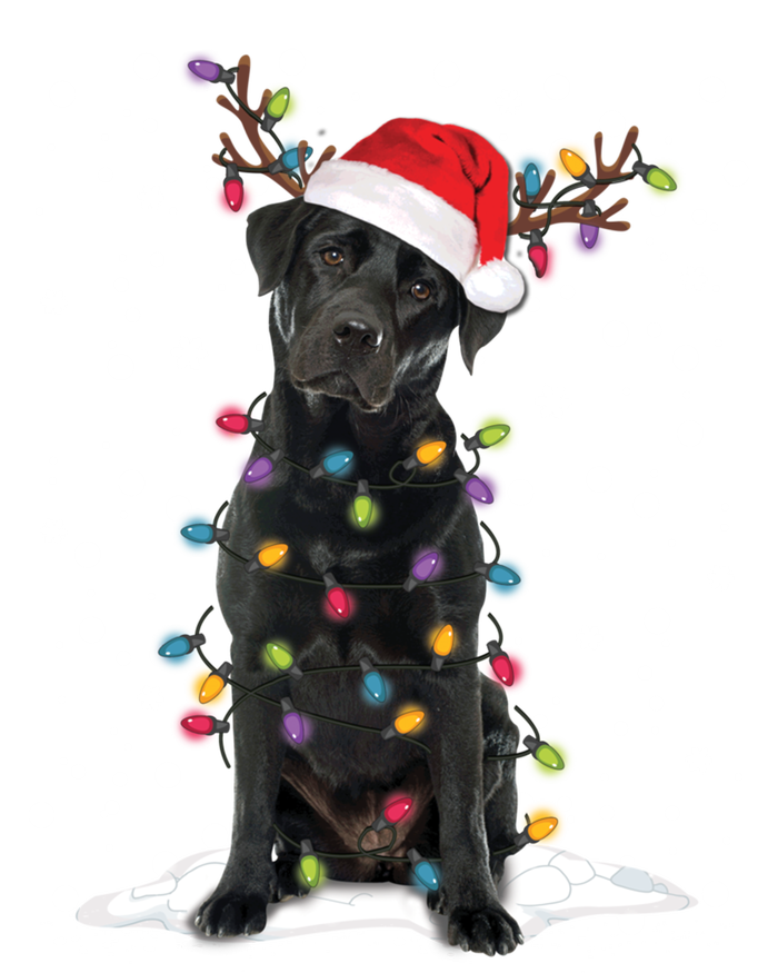 Black Lab Labrador Christmas Tree Light Pajama Dog Xmas Gift T-Shirt