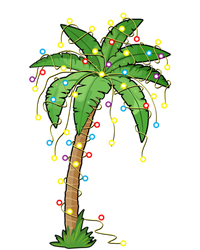 Christmas Lights Palm Tree Beach Funny Tropical Xmas Gift Cute Gift Tank Top