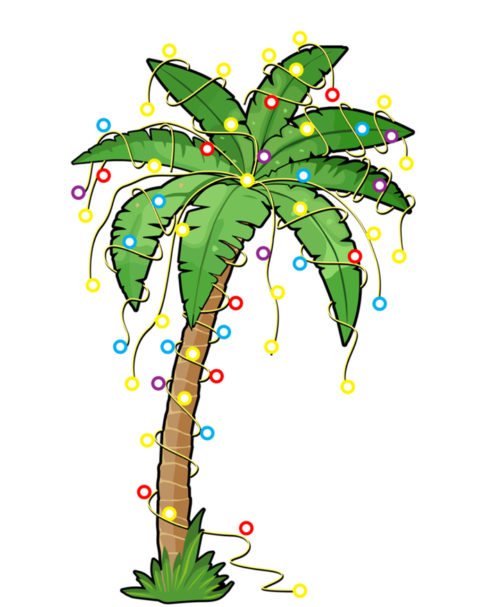 Christmas Lights Palm Tree Beach Funny Tropical Xmas Gift Cute Gift Tank Top