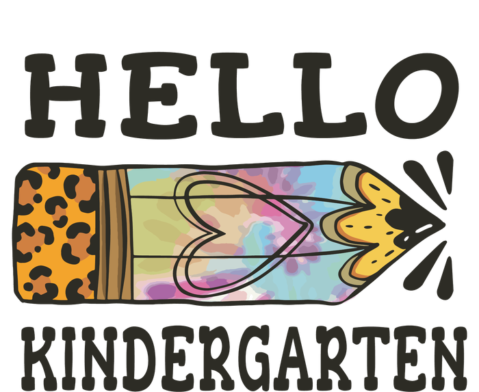 Hello Kindergarten Leopard Tie Dye Pencil Kids Hoodie