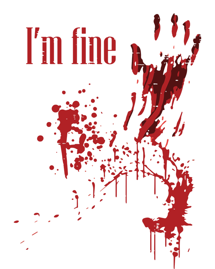 I'm Fine Bloody Halloween Women's Racerback Cropped Tank