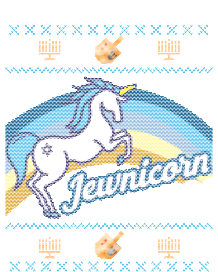 Funny Ugly Hanukkah Sweater Unicorn Jewnicorn Gift Stripe Pom Pom Beanie