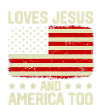 Christian Loves Jesus And America Too USA Patriotic Women's Racerback Tank