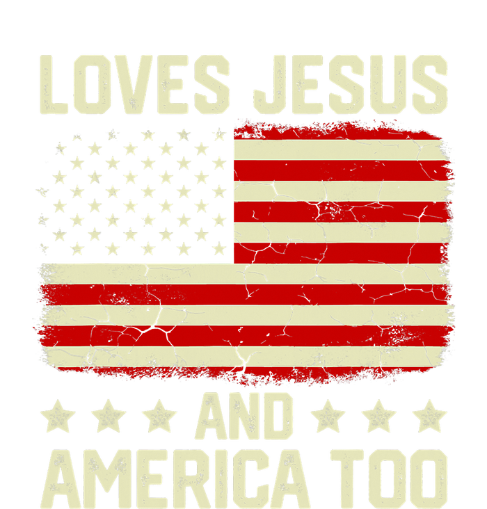 Christian Loves Jesus And America Too USA Patriotic Women's Racerback Tank