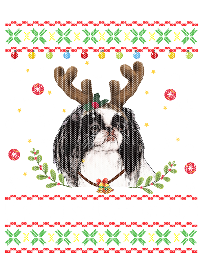 Japanese Chin Dog Reindeer Ugly Christmas Sweater Cool Gift Tall Hoodie