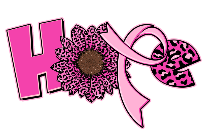 Hope Pink Leopard Print Sunflower Breast Cancer Awareness Cooling Performance Crew T-Shirt