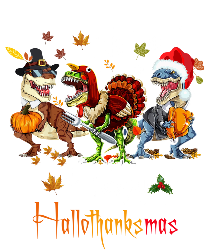 Happy Hallothanksmas Dinosaurs T Rex Turkey Costume Gift Tall T-Shirt