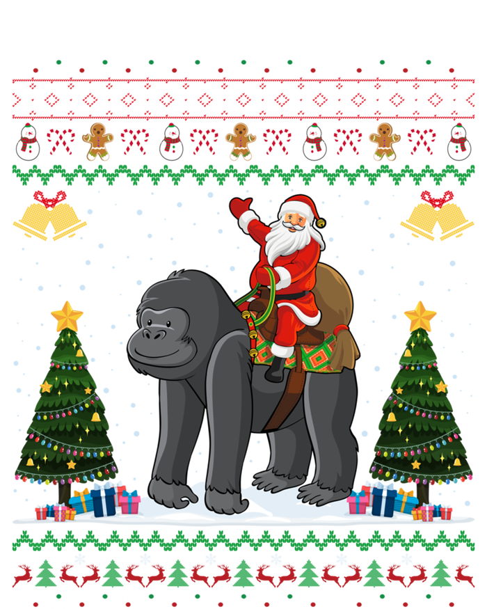 Gorilla Ugly Xmas Gift Santa Riding Gorilla Christmas Gift Sustainable Beanie