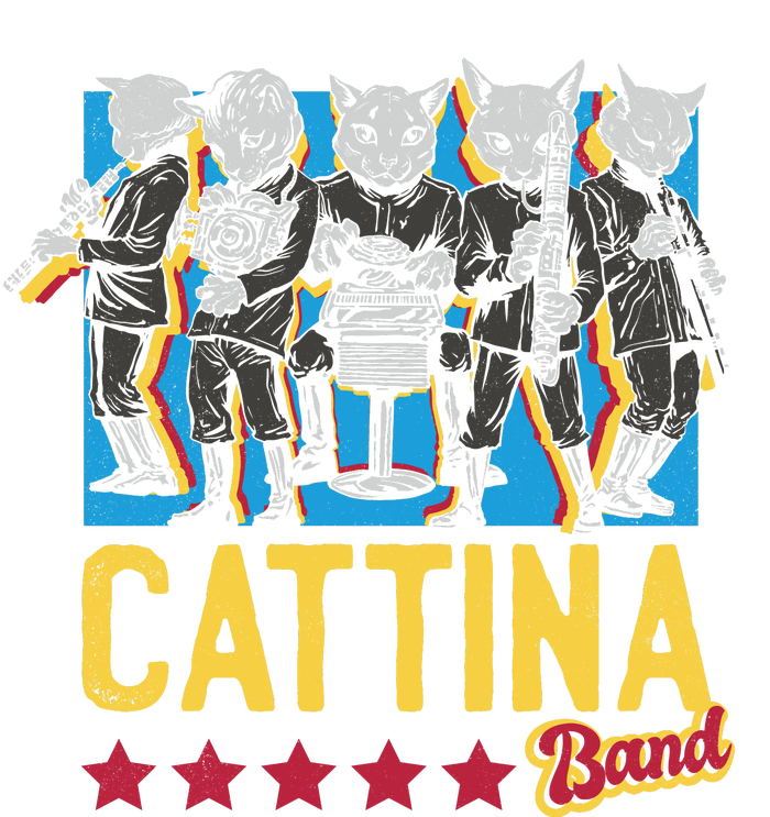 Cattina Band Funny Music Cats T-Shirt