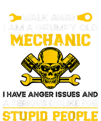 Walk Away I Am A Grumpy Old Mechanic I Have Anger Issues Women's Tri-Blend 3/4-Sleeve Raglan Shirt