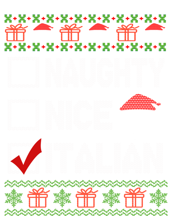 Naughty Nice Italian Xmas Santa Ugly Sweater Funny Christmas Gift Tall Long Sleeve T-Shirt