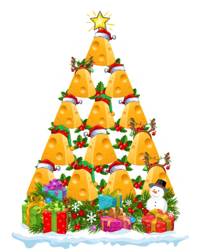 Cheese Lover Xmas Holiday Santa Cheese Christmas Tree T-Shirt